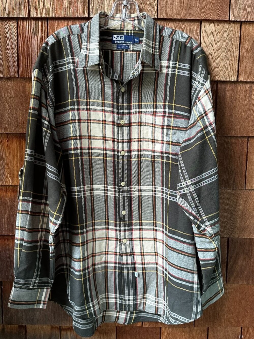 Like New Ralph Lauren Polo Plaid Button Front Wool/Cotton Blend Shirt in X-Large